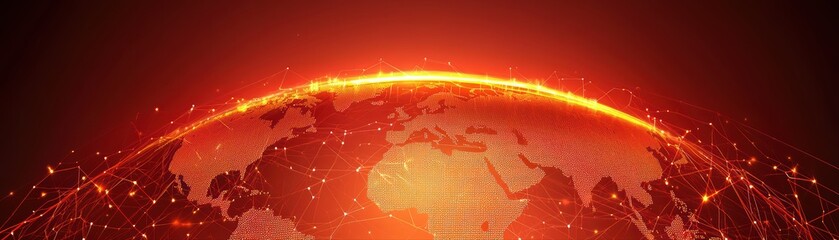 Poster - Global network connectivity with bright visuals