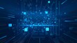 © Top Stock 4u - Abstract futuristic technology background with blue cubes and lines for digital innovation concept