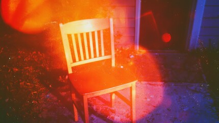 Poster - Retro Lomo Style Photography of a Chair with High Contrast and Colorful Background