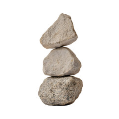Poster - Balanced Stack of Smooth Stones: A serene arrangement of naturally shaped stones, carefully stacked to form a peaceful cairn. Focus on stability and nature.