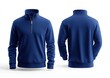 © Muhammad - Front and back view of a deep blue quarter zip sweatshirt