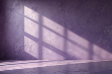 Poster - Subdued Lavender Backdrop with Soft Light and Subtle Shadows on a Textured Wall