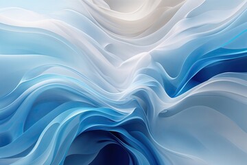 Poster - Tranquil Blue and White Pastel Gradient Background with Gentle Fluid Motion
