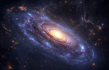 Wall Mural - Explore the stunning beauty of a spiral galaxy with cosmic wonders in the vast universe space