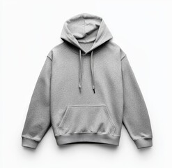 gray hoodie with a drawstring