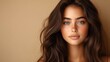 © Tri - Portrait of a Beautiful Woman with Freckles and Long Brown Hair