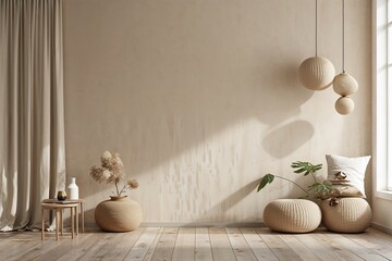 Poster - Sleek Neutral Beige Canvas Wall Design for Effective Minimalist Marketing Presentations