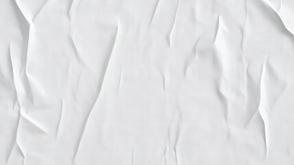 Poster - Crumpled white paper texture with subtle gray patterns, ideal for backgrounds or design elements.