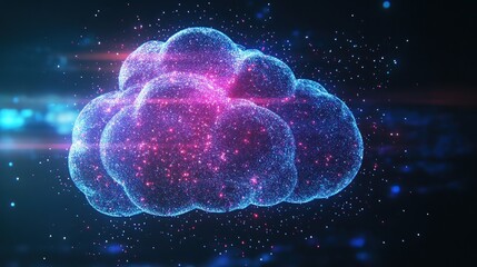 Fototapete - Abstract Cloud Computing Network: Digital Transformation and Innovation