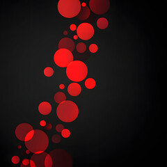 Poster - abstract background of many red circles on a black background. circles of different sizes and halftone with gradient. geometric modern illustration. banner design. minimalism