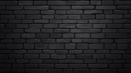 Poster - Black textured brick wall with a uniform pattern, creating a modern and industrial aesthetic.