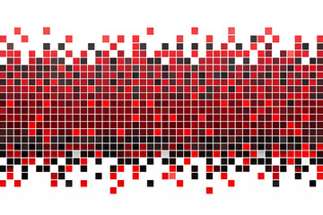Fototapete - Abstract Red and Black Mosaic Pixel Art Digital Image Graphic Design isolated on white or transparent background