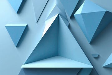 Poster - Modern Geometric Background with Abstract Light Blue Triangle Design