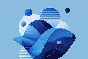 Poster - blue abstract modern design vector illustration on light blue background