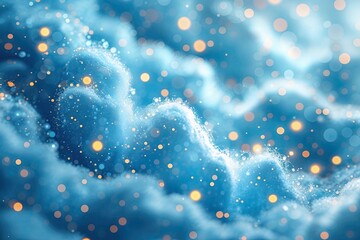 Poster - playful baby blue abstract background featuring vivid bokeh elements