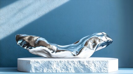 Poster - Exquisite sculpture of a woman capturing beauty and emotion in a contemporary space with elegant minimalist design