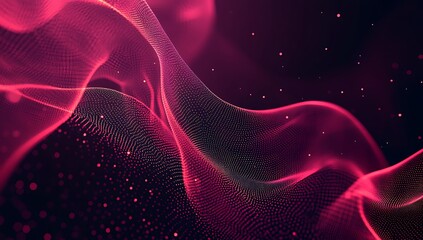 Rendering 3d wave dynamic background dots green futuristic flow technology abstract datum innovation sound illustration business digital music dot texture.