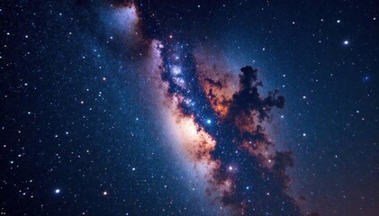 milky way galaxy with sparkling stars against a dark canvas of space, space, cosmos