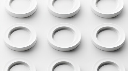 Poster - Minimalist White Circle Pattern with Abstract Background Texture.