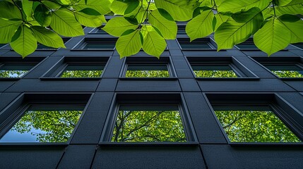 Modern Building Green Reflection