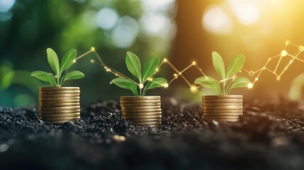 Poster - A conceptual visualization of sustainable investments yielding strong financial returns.