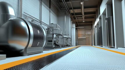 Poster - A mechanical crankshaft system transferring energy efficiently in an industrial setting.