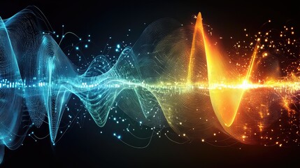 Poster - A waveform animation illustrating different frequencies of sound energy in motion.