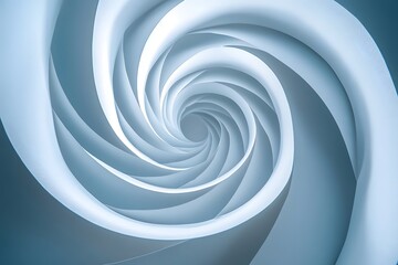 Fototapete - Abstract spiral design in soft blue tones, creating a sense of depth and movement, ideal for backgrounds
