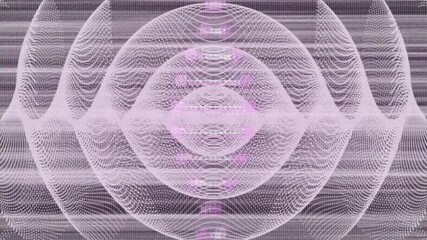 Poster - Animation of pink and white digital wave pattern forming symmetrical shapes