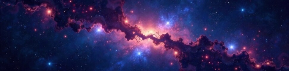 dark vast space with twinkling stars and galaxy background , night sky, astronomical, cosmos