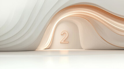 Wall Mural - Modern Abstract Design with Number 2