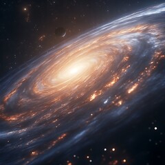 Wall Mural - spiral galaxy, space, stars, planets, cosmic dust, swirling, nebula, background, astronomy, science 