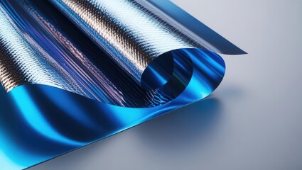 Poster - Innovative blue foil crafted from cutting-edge nanotechnology showcasing dynamic properties and design