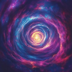 Wall Mural - cosmic vortex tunnel through swirling nebula clouds