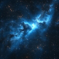 Wall Mural - blue nebula cosmic cloud space background, galaxy