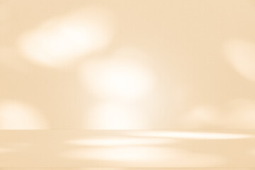 Poster - wall interior background, studio and backdrops show products. with leaf shadow from window color bei