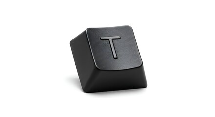 Poster - Isolated Black Keyboard Key 't' on White Background for Technology