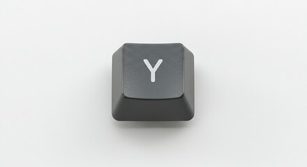 Poster - Close-up of 'y' Key From a Dark Computer Keyboard