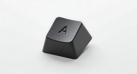 Poster - Isolated Dark Keyboard Key with Letter a on White Background