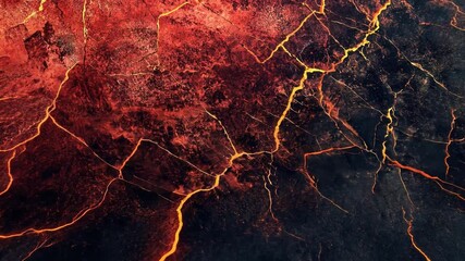 Poster - Abstract Texture of Fiery Red and Dark Black Marble with Intricate Veins and Cracks, Perfect for Background or Artistic Projects