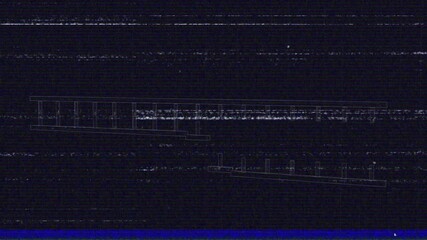 Poster - Animation of distorted horizontal lines and static interference on digital screen