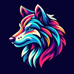  Colorful Wolf Head Illustration. (2)