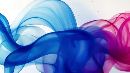 Poster - fluid dynamics: an abstract composition featuring vibrant blue and pink flowing forms, creating a dy