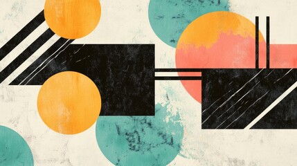 Poster - A stylish mix of geometric patterns with modern, trendy color combinations.