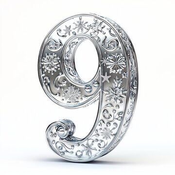 3D Christmas-themed number 