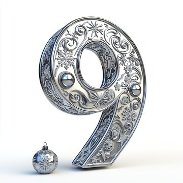 3D Christmas-themed number 