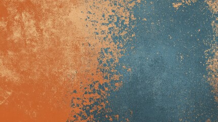 Poster - Abstract texture featuring a gradient of orange and blue hues blending seamlessly, ideal for backgrounds or design projects