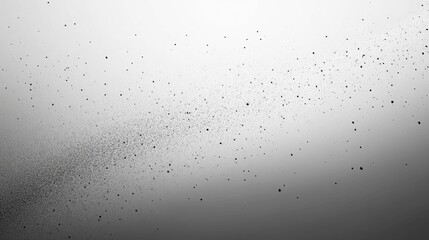 Poster - Abstract monochrome image depicting a gradient of dispersed particles creating a sense of movement and depth
