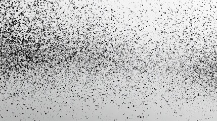 Poster - Abstract pattern of scattered black particles creating a dynamic visual effect against a light background