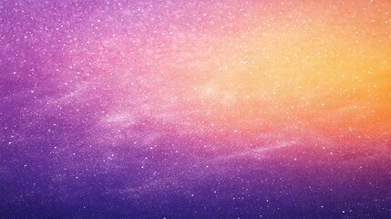 Poster - A stunning gradient sky transitioning from purple to orange with scattered stars, creating a serene and dreamy atmosphere